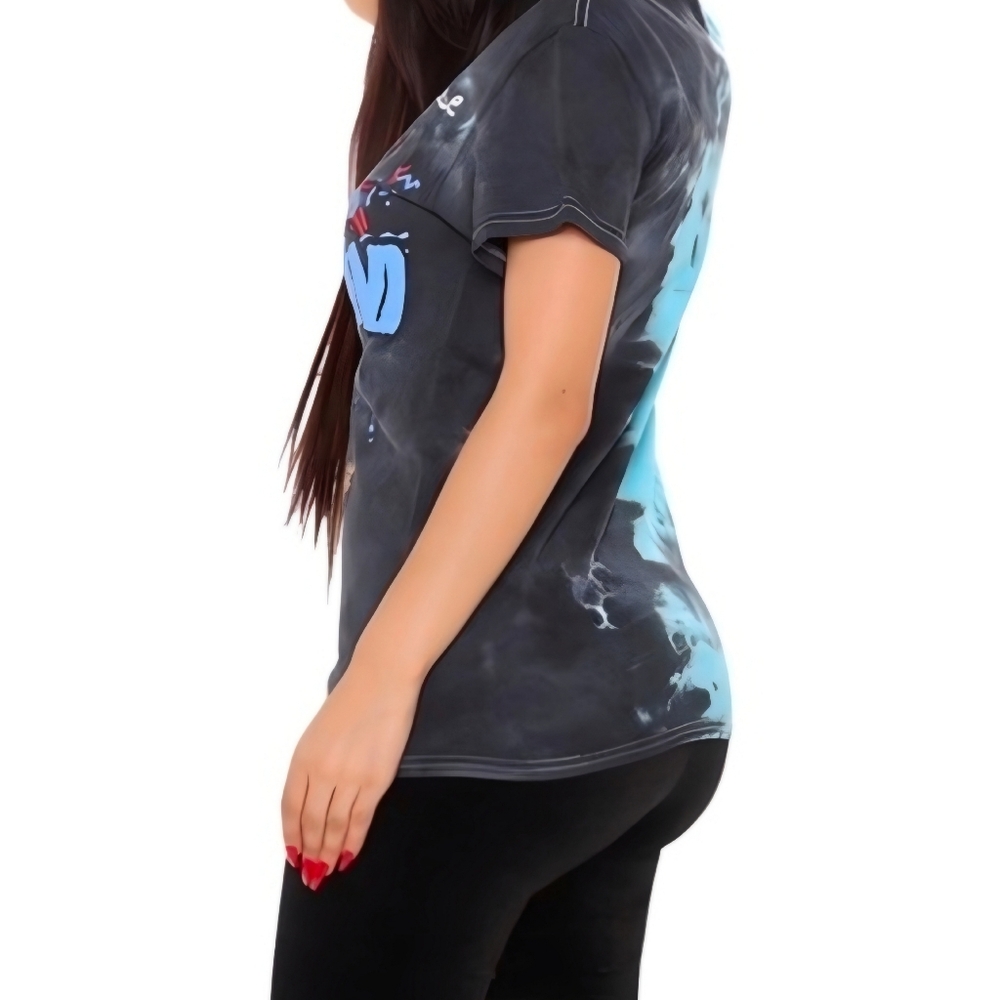 Fashion Nova ✦ Boyz N The Hood Tie Dye Tee ✦ Blue Black Crew Neck 90's NWT - Picture 6 of 10